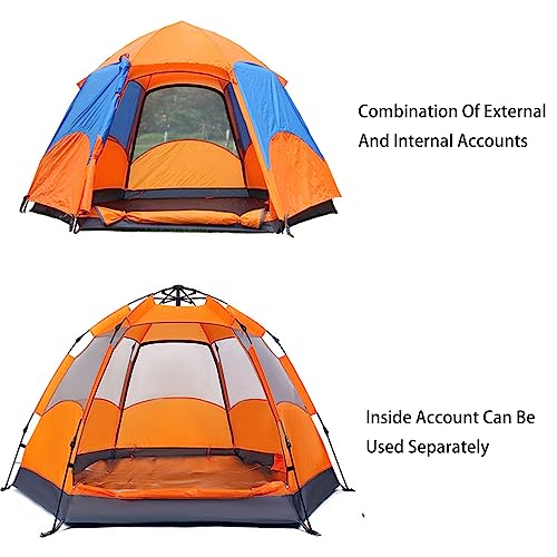 3-5 Person Tent - Instant Pop Up Camping Tent Easy Setup Automatic Hydraulic Water Resistant with Rain Fly Portable Lightweight Great for Outdoor Beach Backpacking Hiking(Blue)