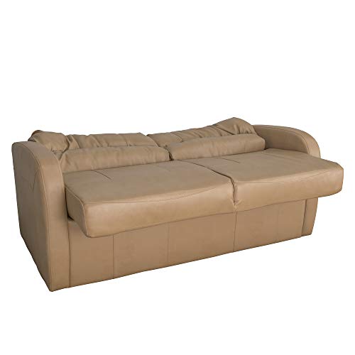 RecPro Charles Collection | 70" RV Jack Knife Sofa w/Arms | RV Sleeper Sofa | RV Couch | RV Living Room (Slideout) Furniture | RV Furniture | Camper Furniture | Putty