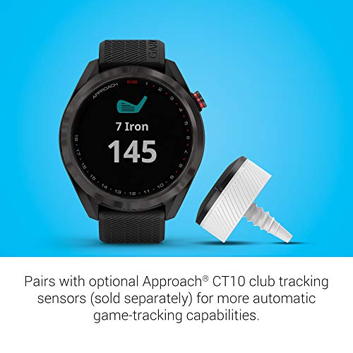 Garmin Approach S62 Golf Smartwatch | Large 1.3" Color Touchscreen | Scratch-Resistant Ceramic Bezel | QuickFit Bands | Compatible with Garmin Golf App with Signature Stand Power Bundle