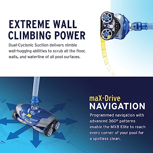 Zodiac MX8 Suction Pool Cleaner for All In-Ground Pool Surfaces, 39 ft reach, Excellent Traction for All Surfaces