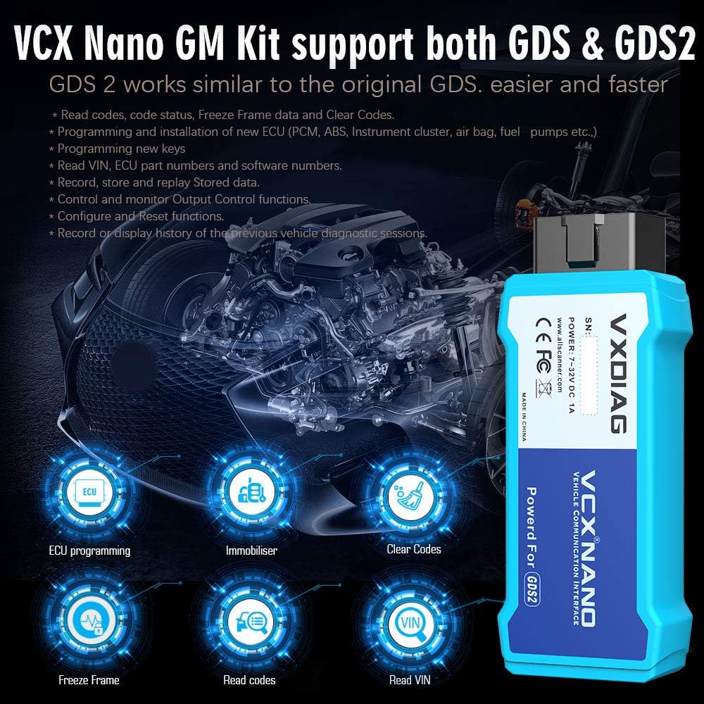 VXDIAG VCX Nano GDS2 and Tech2Win Diagnostic Programming System for GM/Opel WiFi Version
