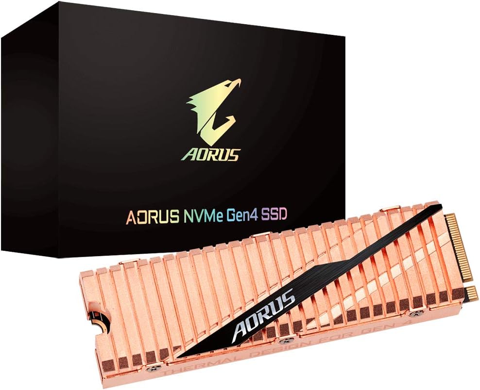 GIGABYTE AORUS NVMe Gen4 M.2 1TB PCI-Express 4.0 Interface High Performance Gaming, Full Body Copper Heat Spreader, Toshiba 3D NAND, DDR Cache Buffer, SSD GP-ASM2NE6100TTTD