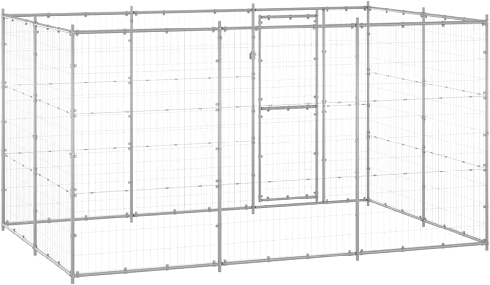 Outdoor Dog Kennel Galvanized Steel 78.1 ft2