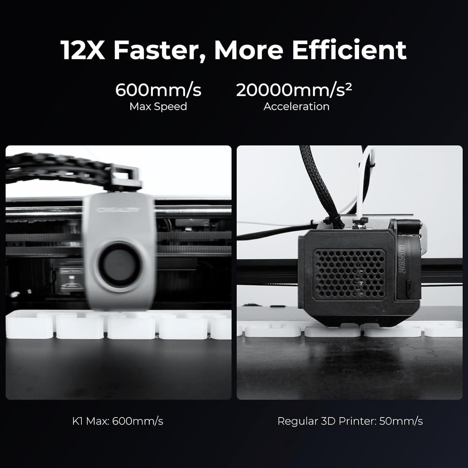 Creality K1 Max 3D Printer, 600mm/s Max Speed 3D Printers Bundle High-Speed PLA Filament Grey