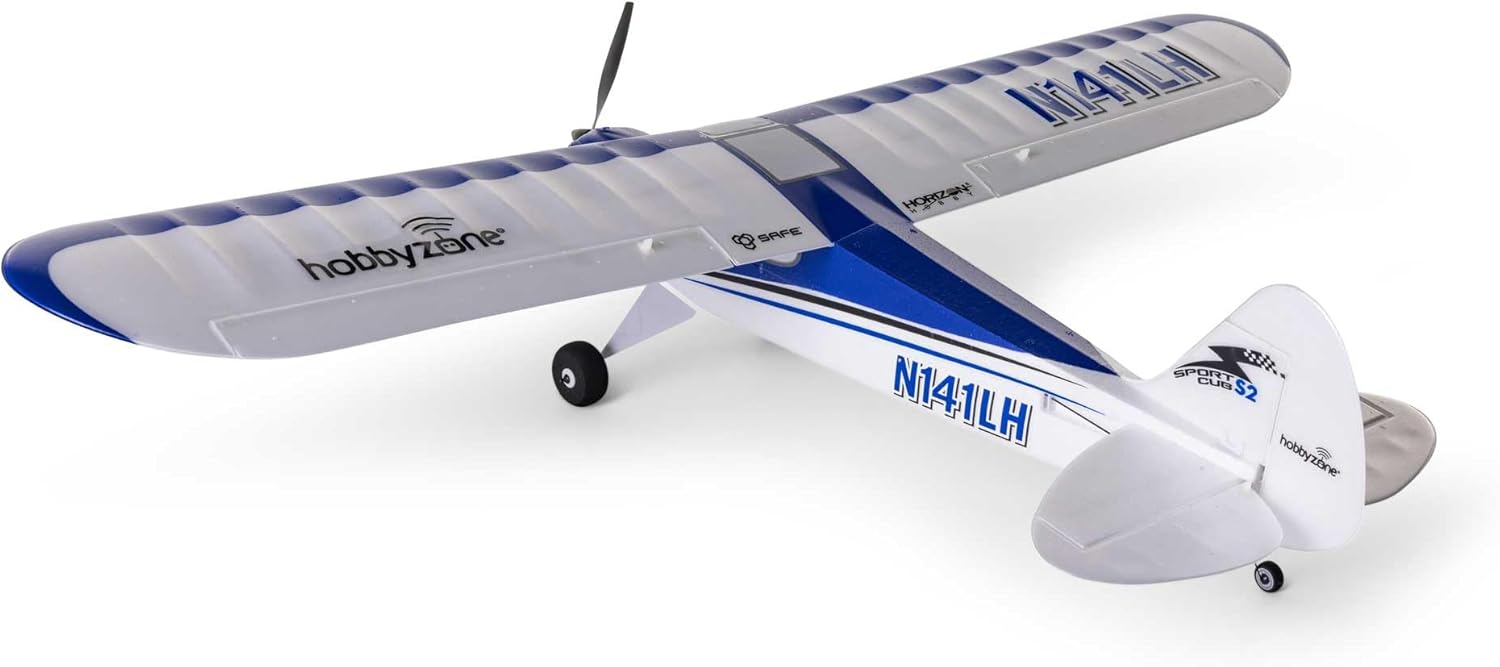 HobbyZone RC Airplane Sport Cub S 2 615mm RTF Everything Needed to Fly is Included/Safe Technology HBZ444000,White/Blue