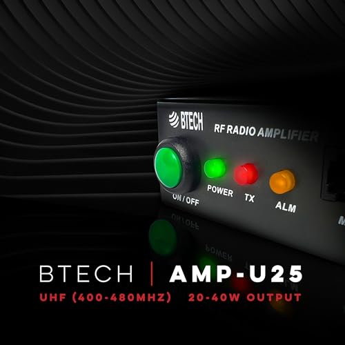 BTECH AMP-U25 Amplifier | 20-40W Power Boost for UHF (400-480MHz) | Compatible with Handheld Radios | Amplifies Analog and Digital Modes | Ideal for Mobile, Field, & Home Use