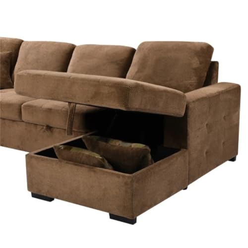 Oversized Sectional Sofa with Storage Chaise, U Shaped Sectional Couch for Large Space Dorm Apartment