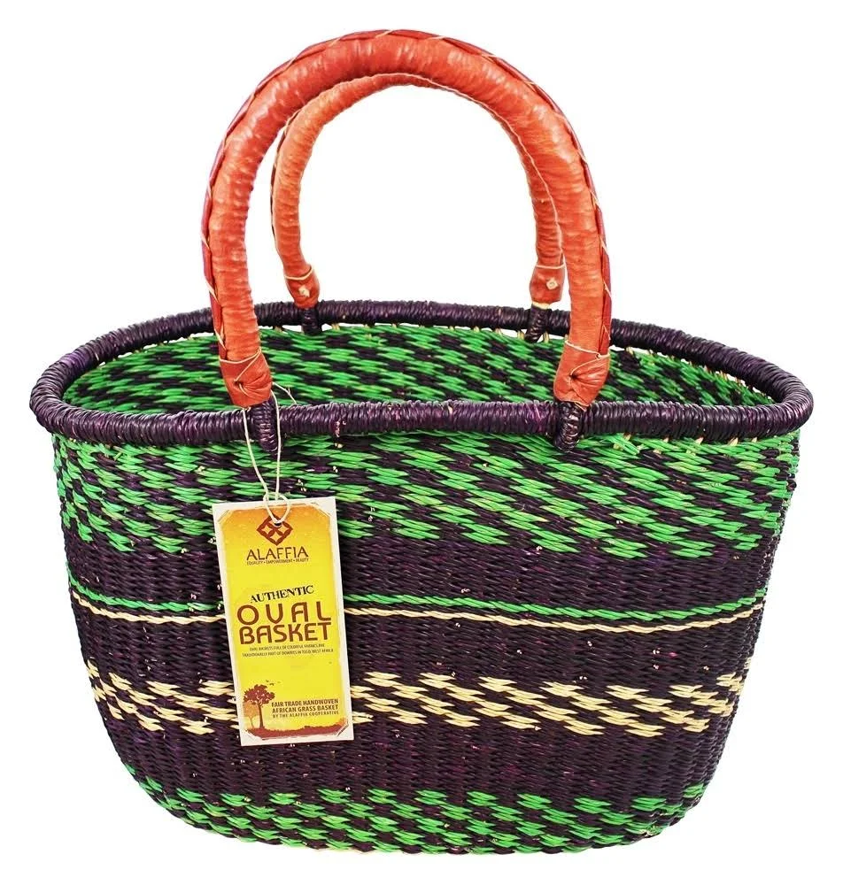 Alaffia Handwoven Oval African Basket
