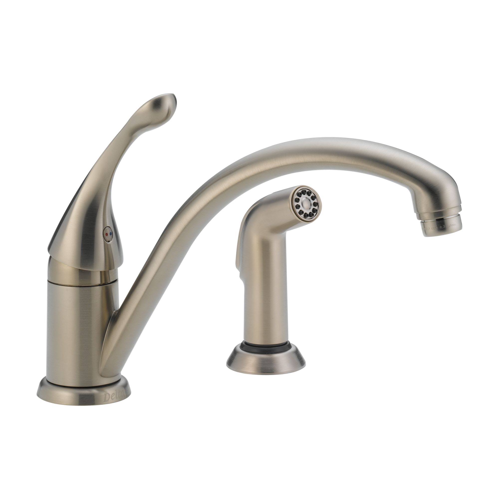 Delta - 441-SS-DST - Collins Single Handle Kitchen Faucet with Spray Stainless