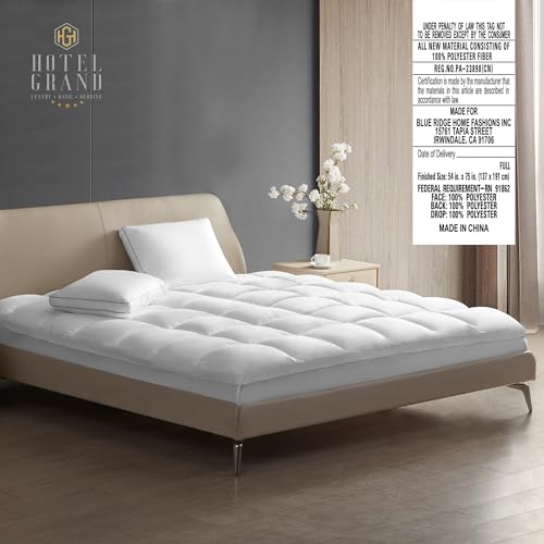 Pillow Top Mattress Topper Cal King Size - Quilted Fitted Waterproof Mattress Protector Stain Proof Mattress Pad Cover with 8-20 Inch Deep Pocket Down Alternative Fill (72x84 inch, White)