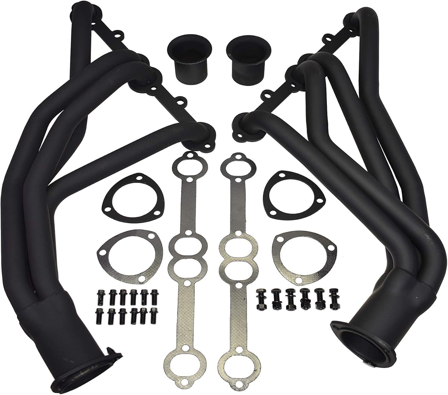 A-Team Performance - Steel Headers - Compatible with SBC Chevy/GMC Truck 66-87 C10 C20 K10 K20 305 327 350 383 400 Black