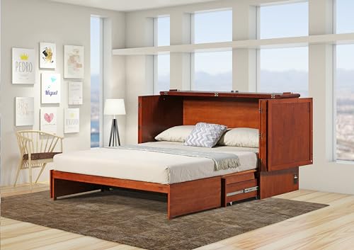 McCutchen Solid Wood Murphy Storage Bed (Queen, Cherry)