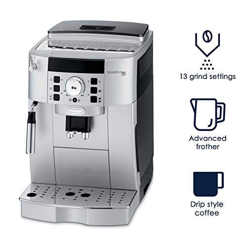 De'Longhi ECAM22110S Magnifica XS Fully Automatic Espresso Machine with Manual Cappuccino System, 9.4 x 17 x 13.8 inches, SILVER AND BLACK