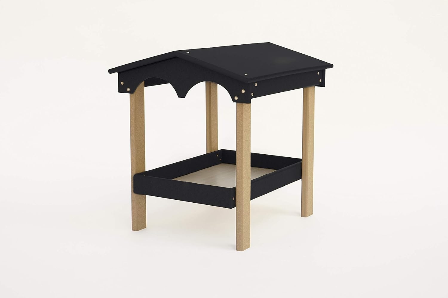 DutchCrafters Large Covered Ground Feeder for Birds and Wildlife, Made from Plastic Poly - Amish Made in America (Dark Gray)