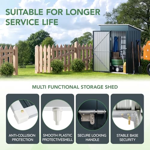 10X12X7.5 FT Outdoor Steel Storage Shed with Lockable Doors, 2 Windows, Transparent Roof Panels (Wood Panels & Frame Floor Not Included), Ideal for Patio Storage,Garbage Can, Chicken Coop，Brown