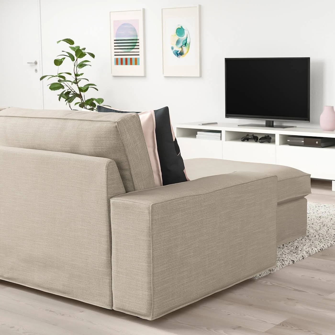 IKEA - Kivik Sofa, with chaise/hillared Beige, Max. Width: 110 1/4