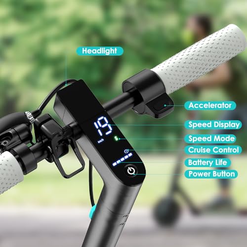Electric Scooter for Adults, 19Mph, 15/21 Miles Range, Aluminum Alloy E-Scooter with 8.5" Honeycomb Tire, Foldable Escooter with Dual Braking System and App Control
