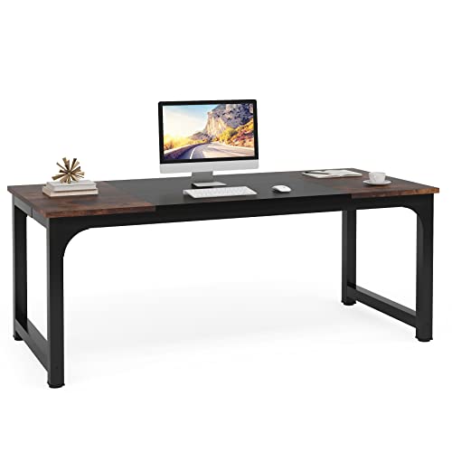 Tribesigns Modern Computer Desk, 63 x 31.5 inch Large Executive Office Desk Computer Table Study Writing Desk Workstation for Home Office, Spliced Desktop, White