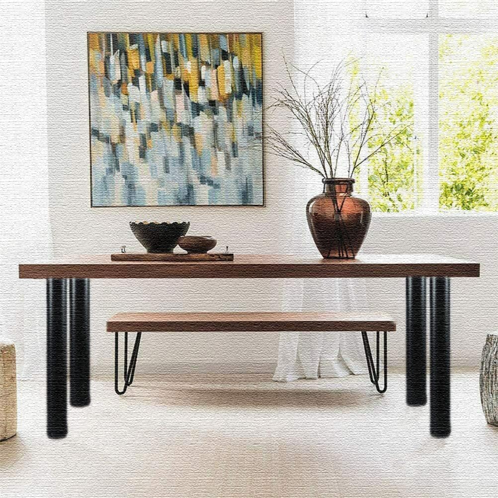 28 Inch Adjustable Table Legs, Black Legs for Desk, Sturdy Pipe Table Legs for Dining Table, Computer Table, ( Set of 4 )