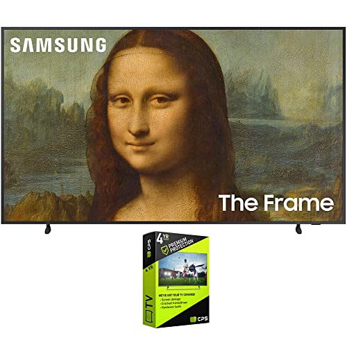 Samsung The Frame QLED 4K UHD Quantum HDR Smart TV 2022 Bundle with Premium 4 YR CPS Enhanced Protection Pack
