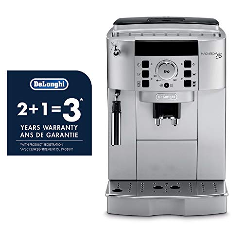 De'Longhi ECAM22110S Magnifica XS Fully Automatic Espresso Machine with Manual Cappuccino System, 9.4 x 17 x 13.8 inches, SILVER AND BLACK