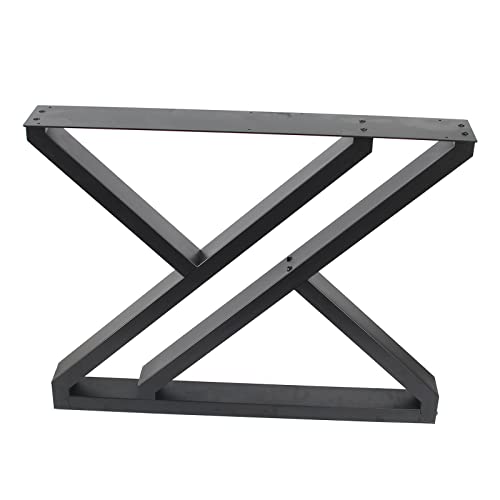 Metal Table Legs 28 Inch Heavy Duty Z Shape Metal Desk Legs Set of 2,28” Height 35” Wide Industrial Table Legs,Black Table Legs,Modern Table Legs,Console Table Legs