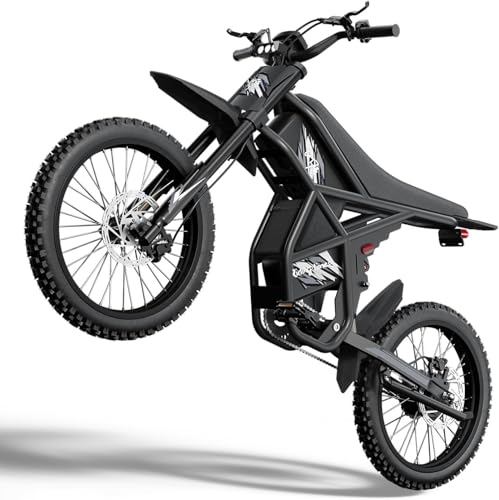 GT73 PRO/GT73 Electric Dirt Bike for Adults, 50MPH 60V 3000W / 37MPH 48V 2400W, 1747Wh/2160Wh Dual Battery Ebike Up to 85 Miles, 25" Motorcycle Tire, UL2849 All Terrain E Bike Full Suspension