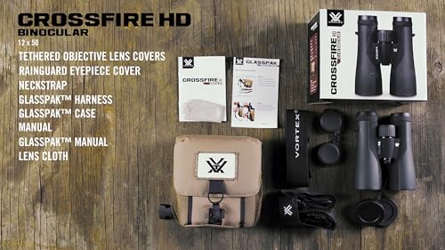 Vortex Optics Crossfire HD 8x42 Binoculars - HD Optical System, Tripod Adaptable, Rubber Armor, Waterproof, Fogproof, Shockproof, Included GlassPak - Unlimited, Unconditional Warranty