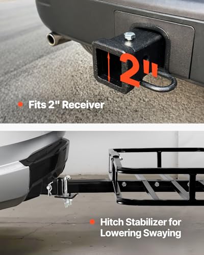 VEVOR 60x24x6 Folding Hitch Carrier - 500lb Capacity Cargo Basket & Waterproof Bag, Fits 2" Hitch Receiver for SUV, Truck, Pickup