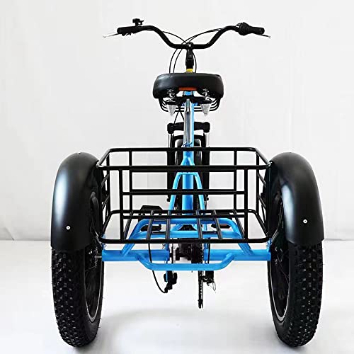EMYJAY Adult Tricycles, 7 Speed Adult Trikes 20 inch Fat Tire 3 Wheel Bikes for Adults with Large Basket for Recreation, Shopping, Picnics Exercise Men's Women's Cruiser Bike