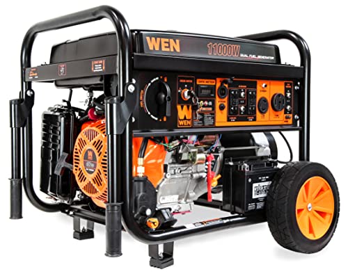 WEN 14,500-Watt 120V/240V Tri-Fuel Generator for Gas, Propane, and Natural Gas, Transfer-Switch Ready with Electric Start, Wheel Kit, and CO Watchdog (TF1450X)