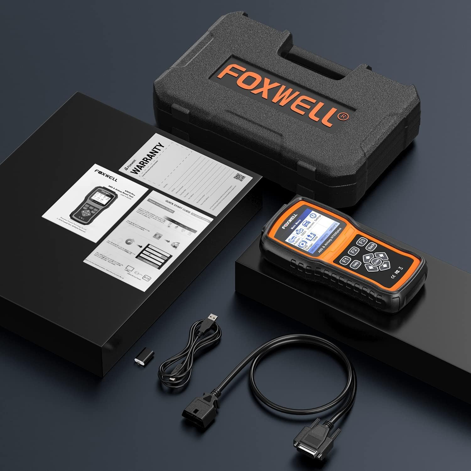 FOXWELL NT630 Plus OBD2 Scanner with ABS and SRS, 2024 ABS Scan Tool Bleeding Brake SRS Scanner Car Code Reader Diagnostic Tool Bidirectional Scanner with Airbag Light Reset SAS Oil Light