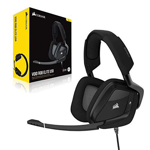 CORSAIR VOID RGB ELITE Wireless Gaming Headset – 7.1 Surround Sound – Omni-Directional Microphone – Microfiber Mesh Earpads – Up to 40ft Range – iCUE Compatible – PC, Mac, PS5, PS4 – White