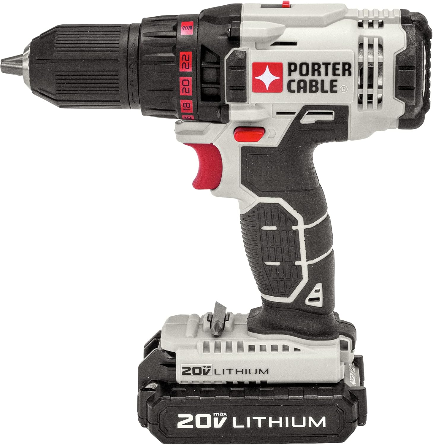 PORTER-CABLE 20V MAX* Cordless Drill/Driver Kit, 1/2-Inch (PCC601LA)