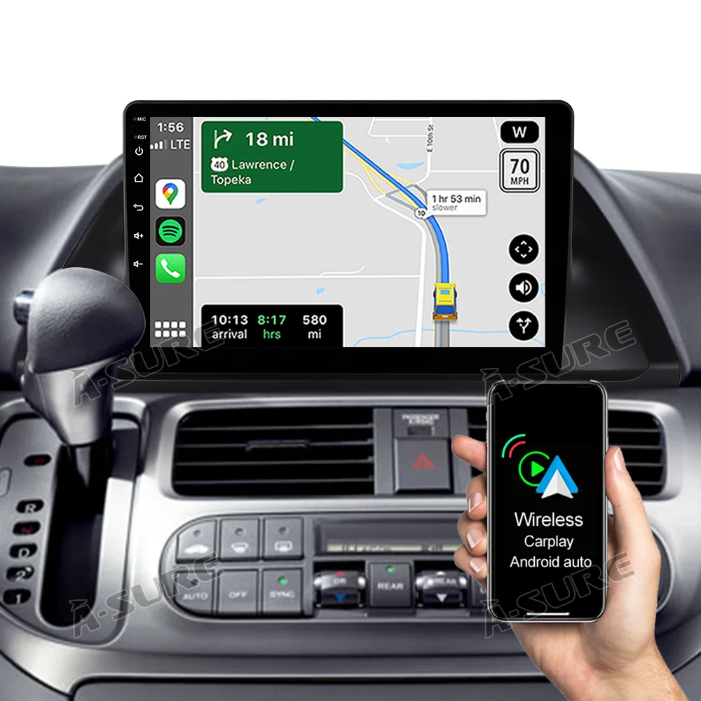 Android Car Stereo Radio 2+32G Navi GPS Wifi CarPlay for Honda Odyssey 2005-2010