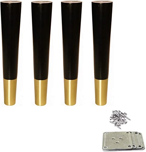 Furniture Table Legs, Set of 4 Table Legs Solid Rubber Wood Chair Legs with Screws Sofa Legs Desk Legs Replacement Leg for Office Desk, Coffee Table, Kitchen Table (Color : A, Size : 22cm/8.6in)(A,18