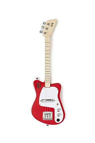 Loog Mini Electric kids Guitar for Beginners built-in Amp Ages 3+ Learning App and Lessons Included Yellow