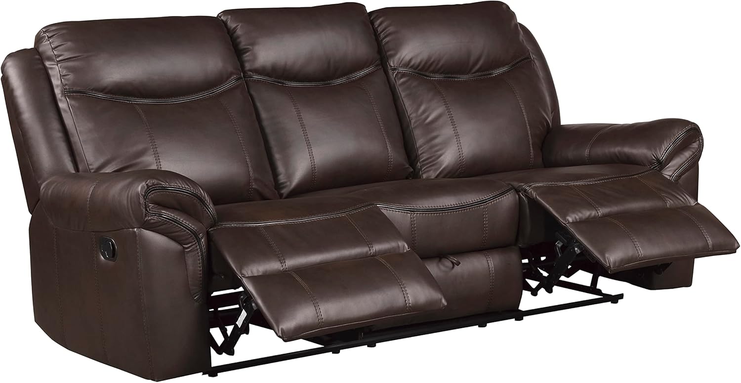 Lexicon Whirlaway Manual Reclining Living Room Sofa Set, 3-Piece, Dark Brown