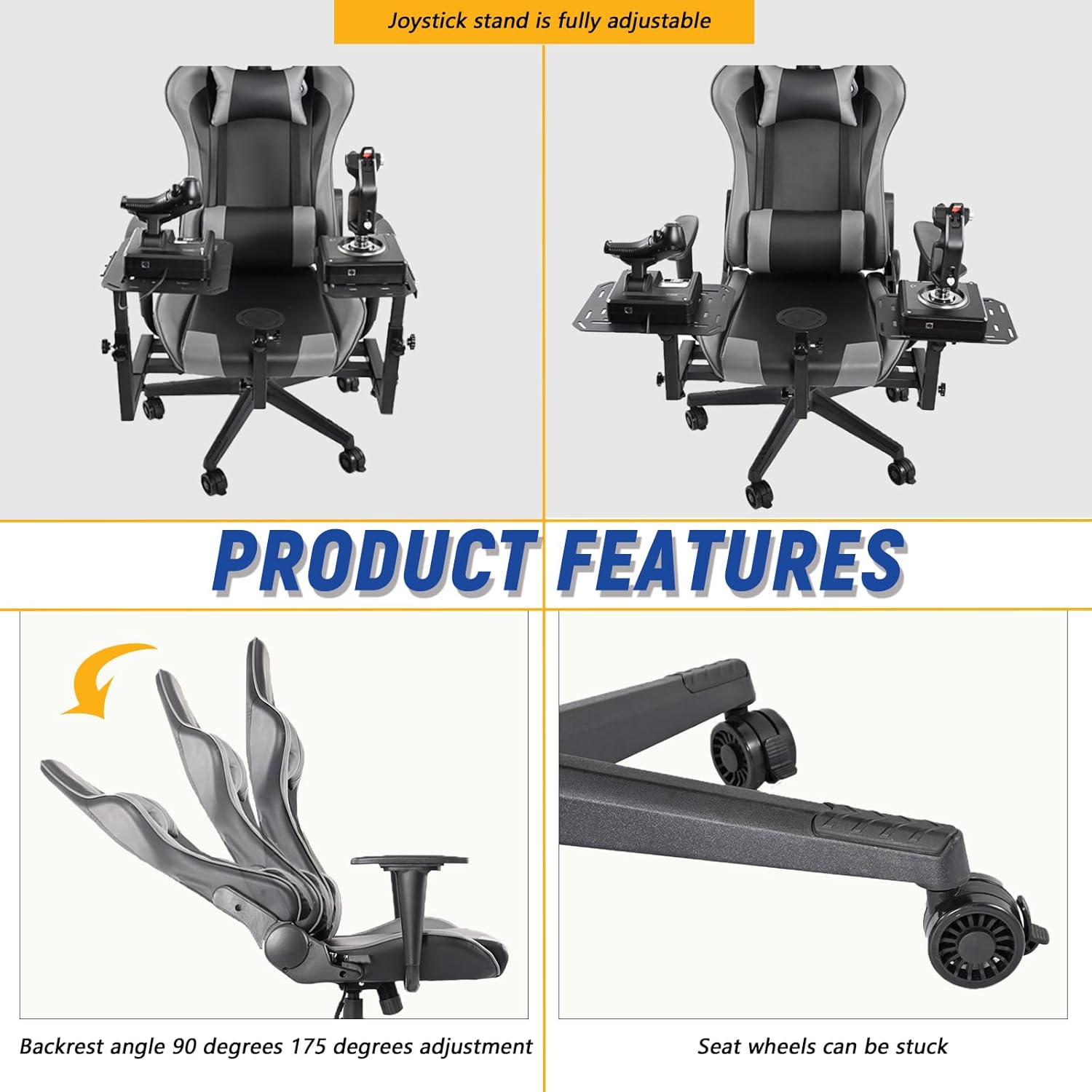 Mokapit Adjustable Flight Simulator Cockpit Fit for LogitechX56/X52 PRO,Thrustmaster A10C Hotas Warthog/T.16000M/TH8A/TCA,Fanatec ClubSport Shifter SQ Flight Sim Chair Joystick Not Included