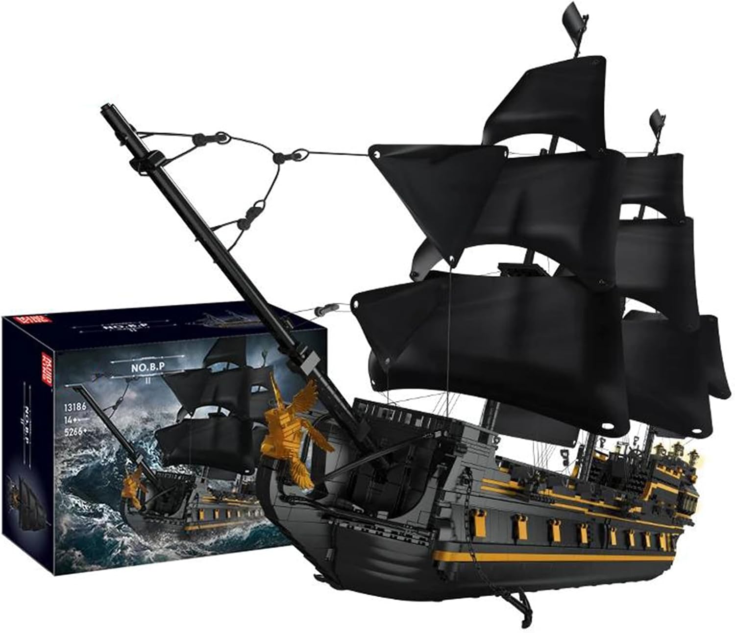 13186 MOC Technology Pirate Ship Building Blocks Black Pearl Ship Sailboat Model Construction Building Collector Series 5266+ Pieces Boat Model Kits Assembly Toy for People from 14 Years