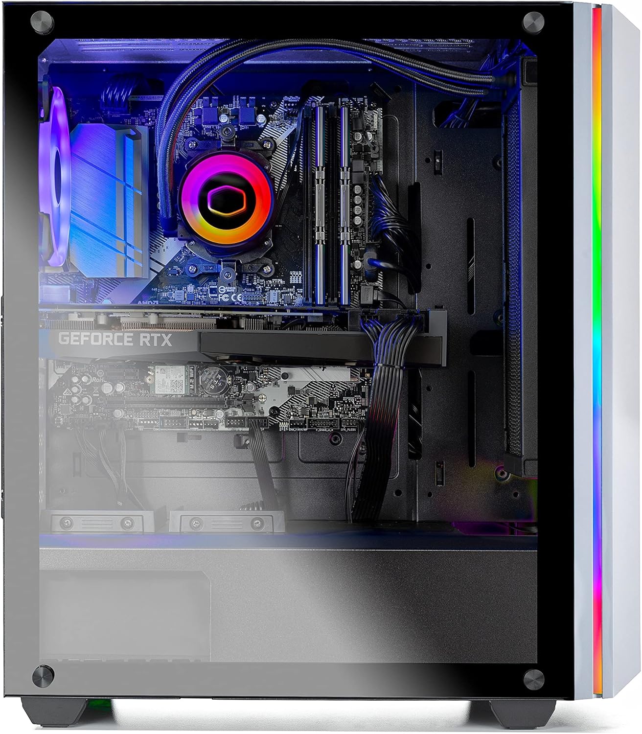 SkyTech Chronos Gaming Computer PC Desktop - AMD Ryzen 5 5600X 3.7GHz, RTX 3070 Ti 8G, 1TB Gen4 NVMe SSD, 16GB DDR4 3200, RGB Fans, 240mm AIO, AC WiFi, Windows 11 Home 64-bit, White