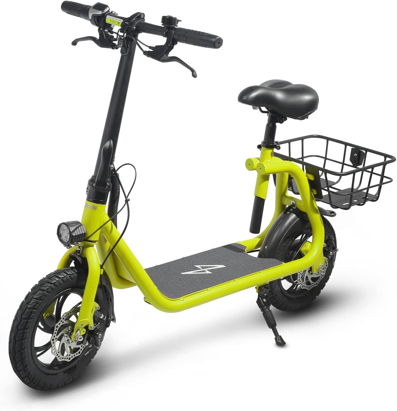 Phantomgogo Commuter R1 - Electric Scooter for Adults - Foldable Scooter with Seat & Carry Basket - 450W Brushless Motor 36V - 15MPH 265lbs Max Load E Mopeds for Adults