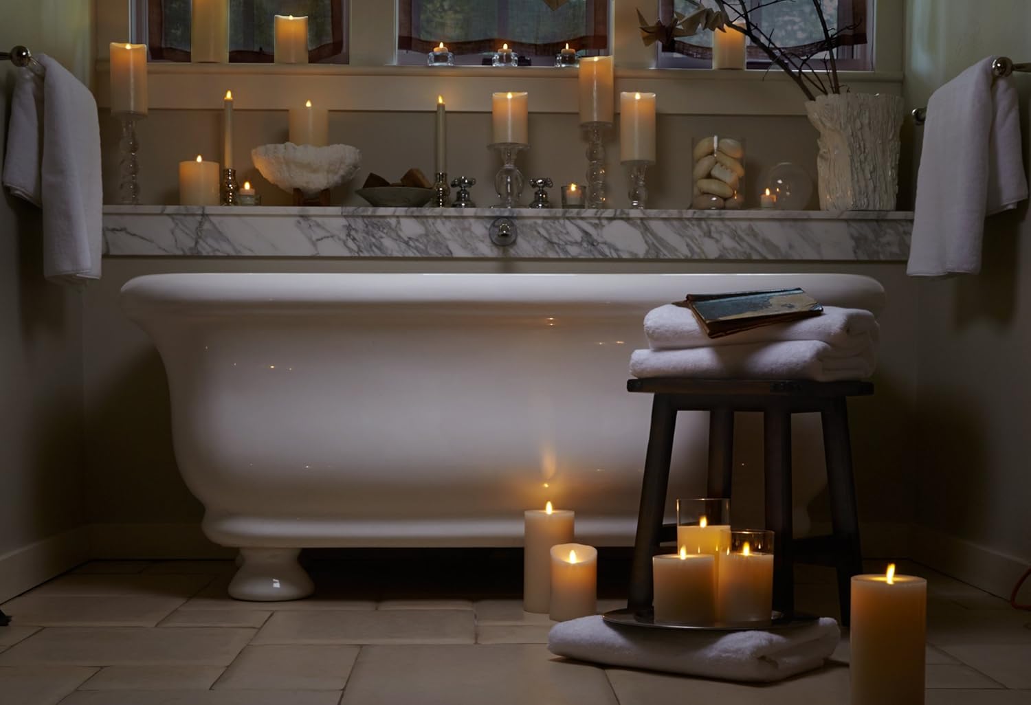 Luminara Flameless Candle: Vanilla Scented Moving Flame Candle with Timer (7" Ivory) Pack of 2