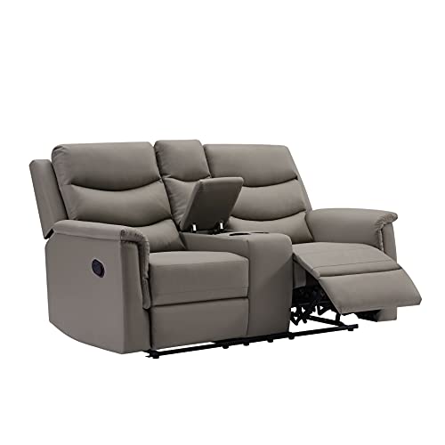 67" RV Loveseat Recliner Double Recliner Sofa,Home Theater Seating,Motion Sofa W/ 2 Cup-Holder & Storage,Easy to Assemble,Livingroom Furniture for Home Theater Game Small Room Seating,Gray