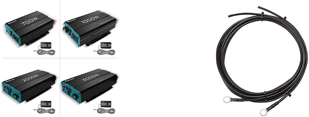 Renogy 1000W Pure Sine Wave Inverter 12V DC to 120V AC Converter for Home, RV, Truck, Off-Grid Solar Power Inverter 12V to 110V with Built-in 5V/2.1A USB Port, AC Hardwire Port, Remote Controller