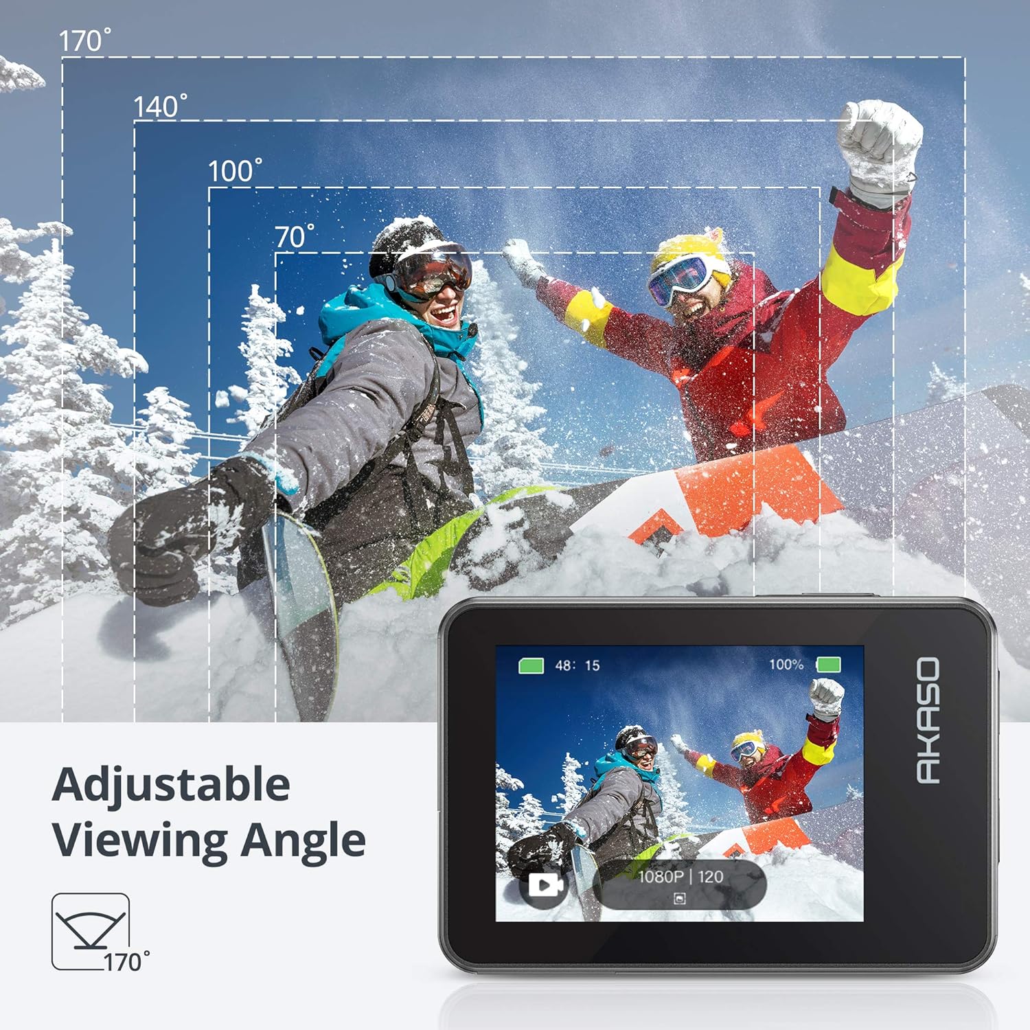 AKASO Brave 7 4K30FPS 20MP WiFi Action Camera with Touch Screen IPX8 33FT Waterproof Camera EIS 2.0 Zoom Support External Mic Voice Control with 2X 1350mAh Batteries Vlog Camera