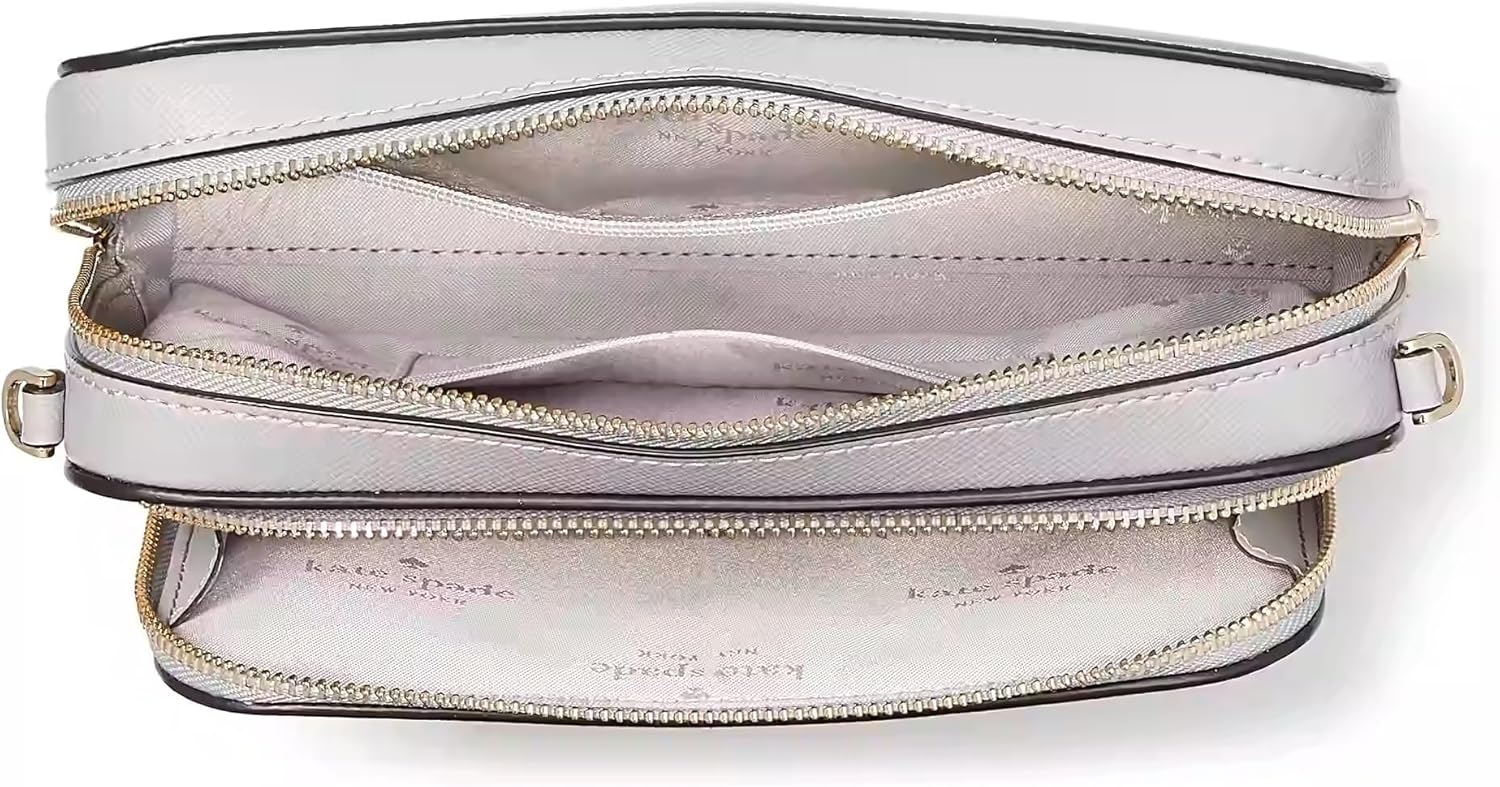 Kate Spade Staci Dual Zip Around Crossbody (Platinum gray)