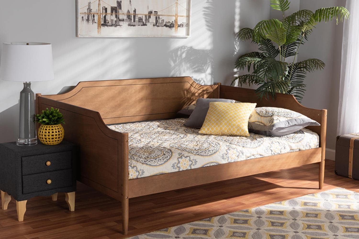Baxton Studio Alya Walnut Brown Finished Wood Full Size Daybed