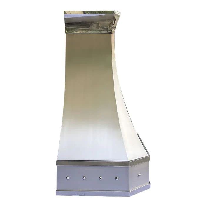 SINDA Hancrafted Stainless Steel Range Hood with High Airflow Cenrtifugal Blower, Stainless Steel Vent with Liner and Internal Motor, Baffle Filter, SRH3XC-3TR