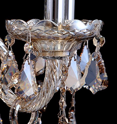 Cognac 8 Lights K9 Crystal Chandelier Modern Luxurious Light Candle Pendant Lamp Ceiling Living Room Lighting for Dining Living Room Bedroom Hallway Entry 31x28 Inch Gifts (Cognac Color)